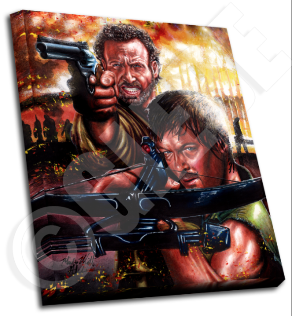 Rick & Daryl Walking Dead 8X10 Canvas Print