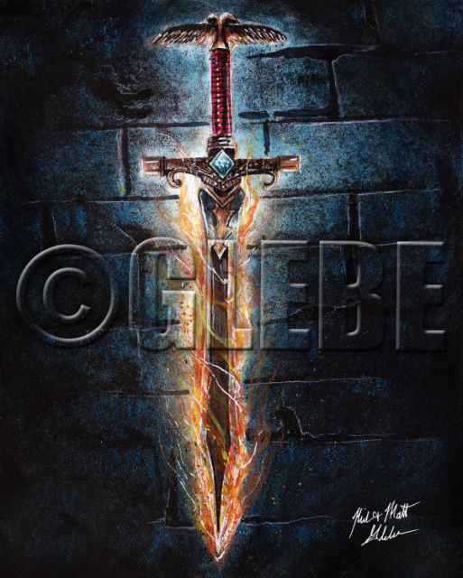 Firey Sword 8X10 Canvas Print